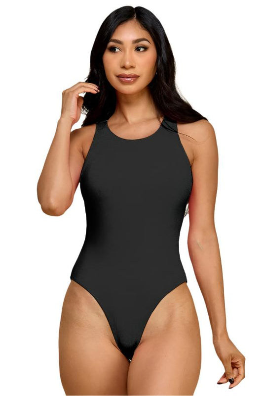 Double Halter Bodysuit - Black